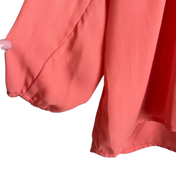 Appraisal Women Top 2X Peach Flowy High Low Hem Fairy‎ Pastel Office Travel - Picture 7 of 12